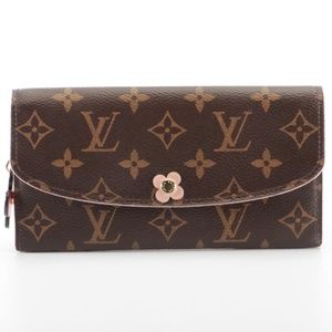 Louis Vuitton Bloom Flower Emilie Wallet in Monogram Canvas & Leather with Box